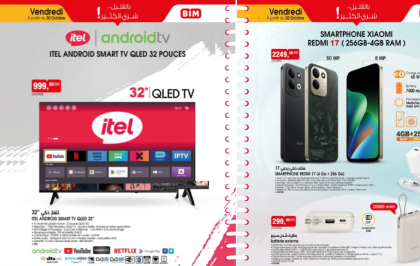 Catalogue BIM vendredi 30 octobre 2026 — page 1 : Itel Android Smart TV QLED 32"